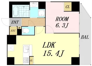 エタニティ江坂【9階】の間取り