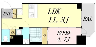 コンフォリア・リヴ新大阪WEST【9階】の間取り