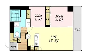 グランセジュール江坂【12階】の間取り