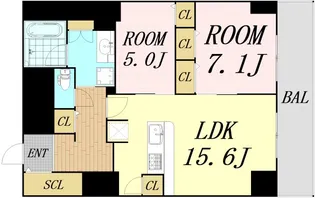 グランセジュール江坂【9階】の間取り