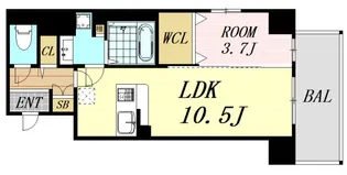 フランディル・オーラ江坂【6階】の間取り