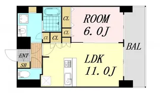 プレサンス梅田北デイズ【11階】の間取り