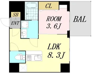 ブエナビスタ難波サウスタワー【10階】の間取り