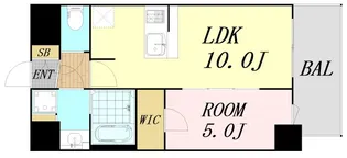 プレサンス大国町ラヴェニール【8階】の間取り
