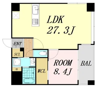 Vinoプレジオ本町【15階】の間取り