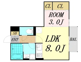 1LDKの間取り画像