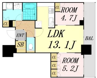 ブランズタワー梅田NORTH【8階】の間取り