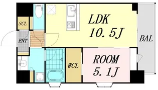 スプランディッド江坂III【8階】の間取り