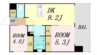 エステムコート新大阪13ニスタ【10階】の間取り