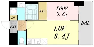 エスリードレジデンス梅田マークス【8階】の間取り