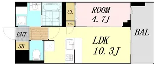 スプランディッド難波キャトル【4階】の間取り
