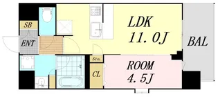 スプランディッド難波キャトル【4階】の間取り