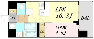 スプランディッド難波キャトル【4階】の間取り