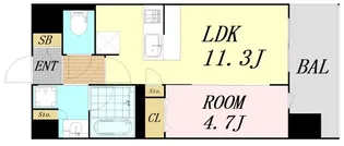 スプランディッド難波キャトル【9階】の間取り