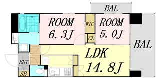 エステムコート京橋セレブ1ポーラスター【9階】の間取り