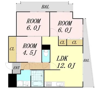 フレアコート京橋【6階】の間取り