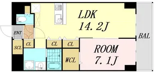 カルム小西Ⅲ【9階】の間取り
