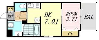プライマル南森町パークビュー【8階】の間取り