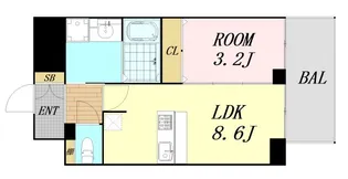 プレサンス四天王寺前夕陽ヶ丘 凛宮【12階】の間取り