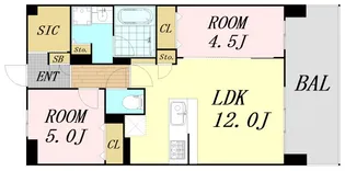 グランヴィラッセ北梅田【6階】の間取り