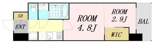 セレニテ難波グランデシュッド【3階】の間取り