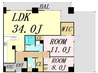 ザグランドビューオオサカ【3階】の間取り