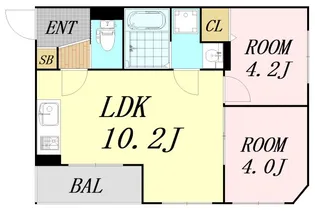ズーノルーム都島本通【3階】の間取り