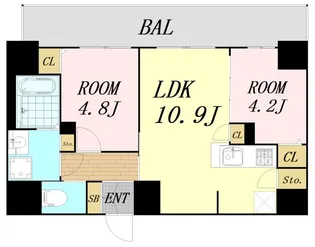 リヴェント福島野田【13階】の間取り