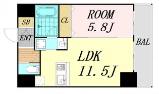 ORSUS新大阪【13階】の間取り