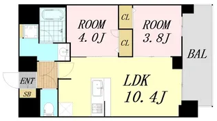 大阪府大阪市大正区三軒家東2丁目【マンション】の間取り