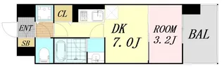 リヴェント難波サウス【12階】の間取り