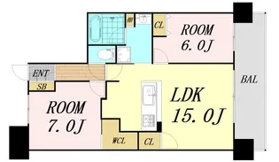 CITY SPIRE難波グレイス【7階】の間取り