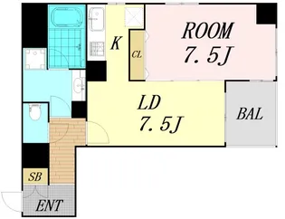 大阪府大阪市西区新町3丁目【マンション】の間取り
