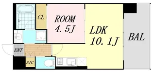 プレジオ阿波座【6階】の間取り