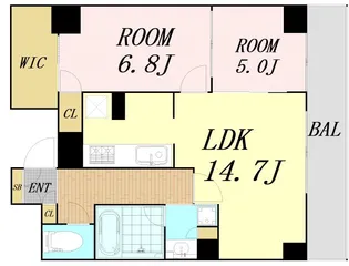 BRAVI南堀江【15階】の間取り