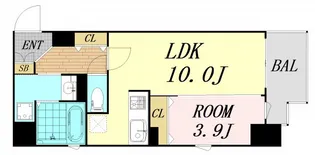 アヴェニール北浜【8階】の間取り