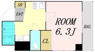 みおつくし東なんば【5階】の間取り