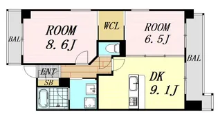シャンテミキ【2階】の間取り