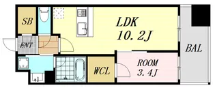 サンレムート江坂3rd【8階】の間取り