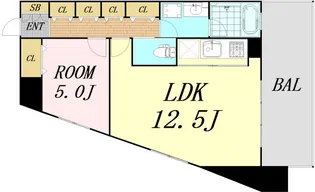 レジュールアッシュ福島【3階】の間取り