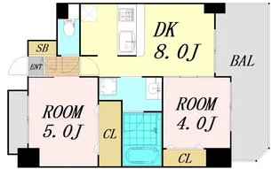 大阪府大阪市中央区南久宝寺町1丁目【マンション】の間取り