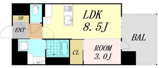 J.GRAN Court京町堀【3階】の間取り