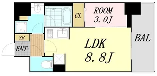 アーバネックス新町Ⅱ【10階】の間取り