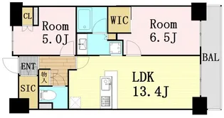 ザパークハビオ天満橋【14階】の間取り