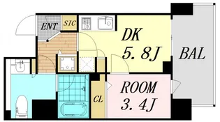 PHOENIX北堀江【6階】の間取り