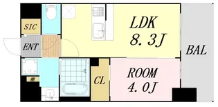 エスリードレジデンス梅田グランゲート【5階】の間取り