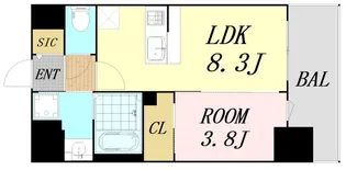 エスリードレジデンス梅田グランゲート【6階】の間取り