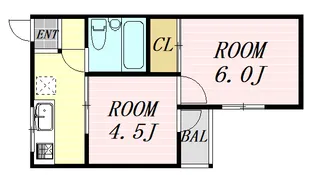 シャトー梅田【2階】の間取り