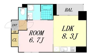 大阪府大阪市中央区谷町3丁目【マンション】の間取り