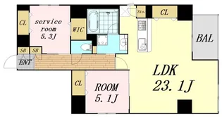 シークレフ北浜【2階】の間取り